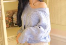 长发美女温柔性感露肩诱人图片-美图岛