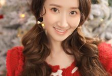 圣诞节美女白丝短裤美女模特写真-美图岛