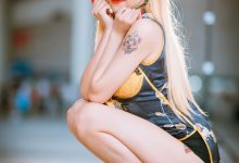 旗袍美女高开叉美腿性感同人cos写真-美图岛