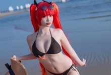 二佐Nisa 碧蓝鲟泳装 [9P-180MB]-美图岛