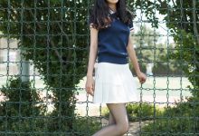 SIW斯文传媒 012 休闲运动少女系蓝衫白百褶裙（蓉儿） [65P-160M]-美图岛