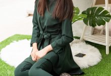 SIW斯文传媒 062 小香风墨绿纯棉气质小脚裤两件 - 甄真 [66P-235M]-美图岛