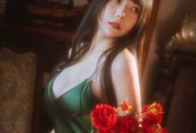 香草喵露露 - NO.46 杨枝甘露 绿色连衣裙 [45P1V-1.19GB]-美图岛