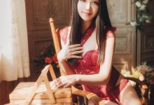源纱希喵喵喵 - NO.002 晨风 红色内衣[12P]-美图岛