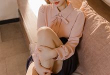 雪晴Astar-粉藏青通勤长裙OL[72P+1V-1.33G]-美图岛